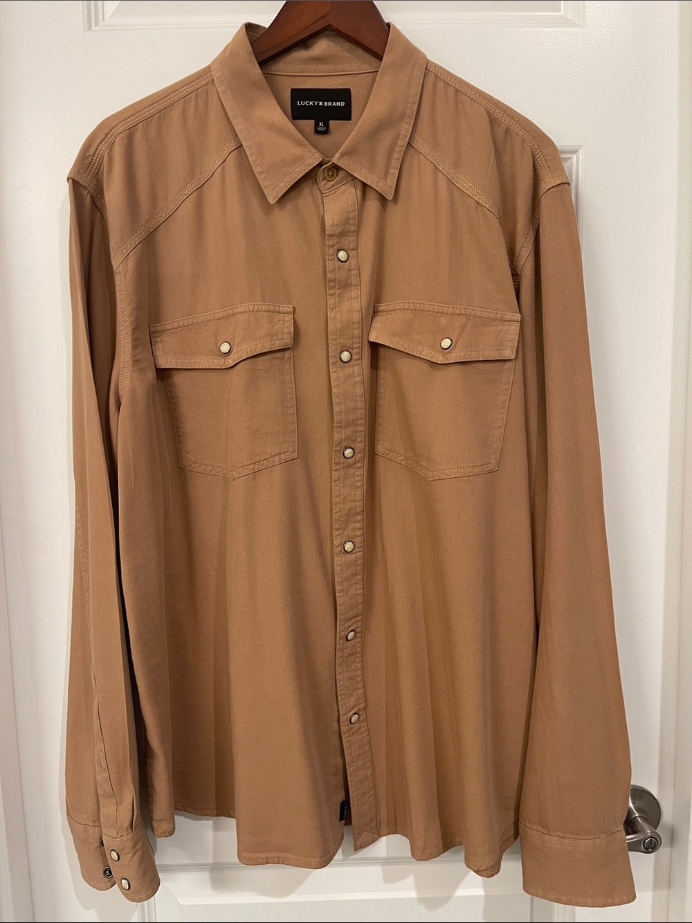 Lucky Brand Men's Tan Snap-Front Shirt Jacket